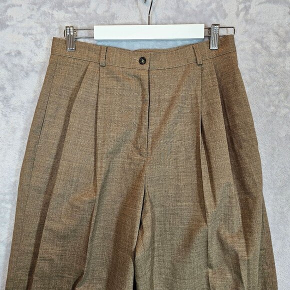 Clifford & Wills Pant Suit Set Womens 12 brown wool zip jacket pleat career cuff - Picture 9 of 15